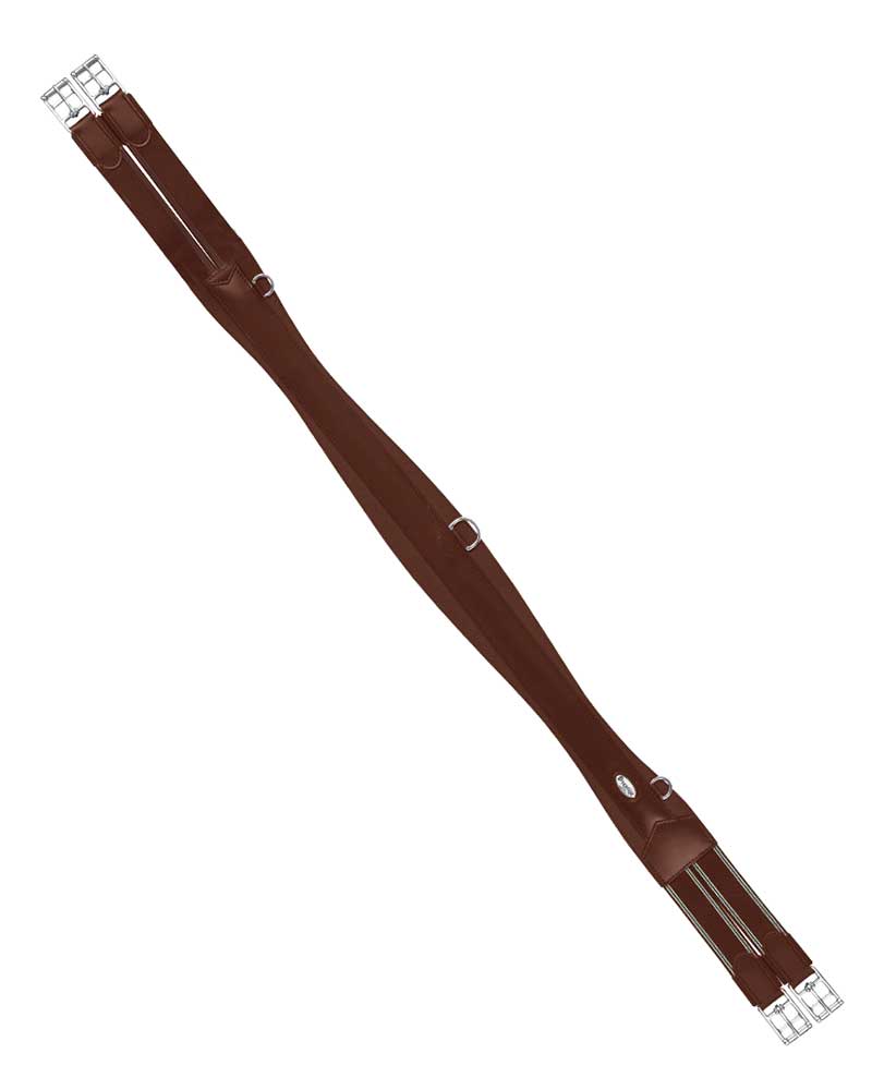 Brown Leather Jump Girth with One-Sided Elastic – A4 - Prestige