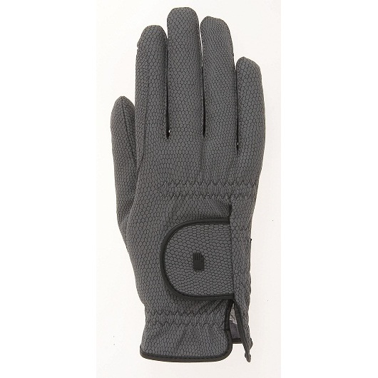 Gray gloves with grip for winter horse riding Roeck Grip Winter - Roeckl