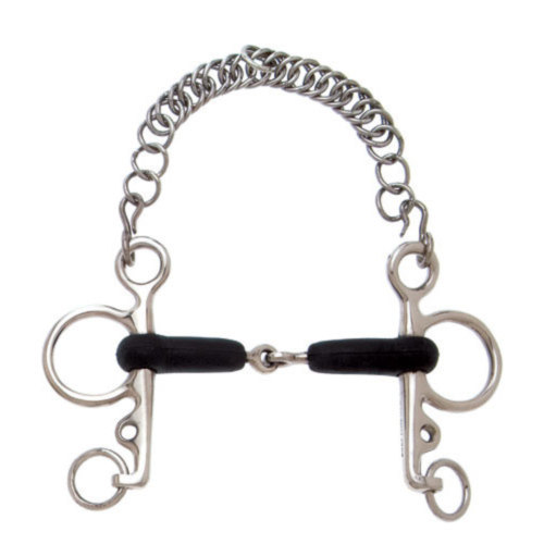 Stainless steel split phelam bit with horse chain - Sefton