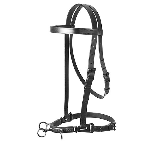 Black leather cowboy bridle for horses - Lexhis
