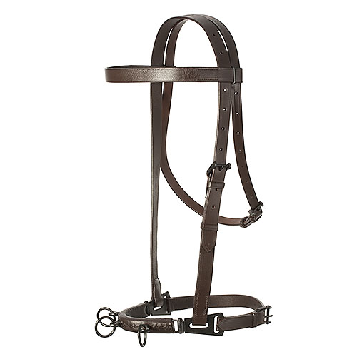 Brown leather cowboy bridle for horses - Lexhis