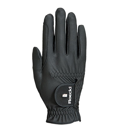 Breathable black horse riding gloves GRIP PRO - Roeckl
