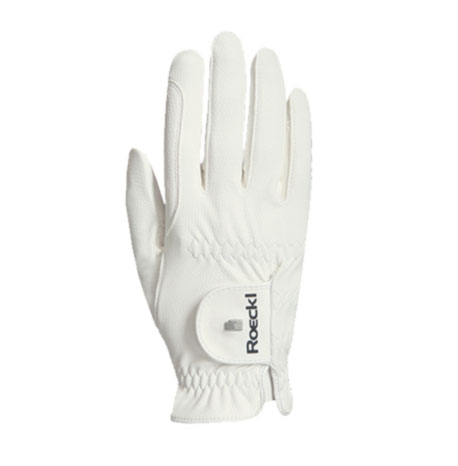 Guantes de montar a caballo blancos transpirables GRIP PRO - Roeckl