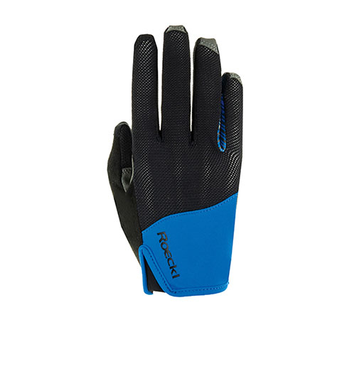 Gants avec maille noir et grip bleu pour l'équitation Lynn - Roeckl