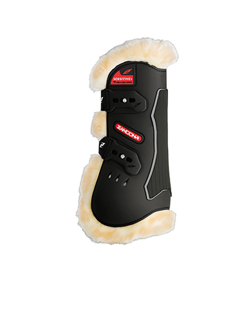 Pack of 2 Black Front Jump Boots with Fleece Carbon Air Sensitive - Zandona