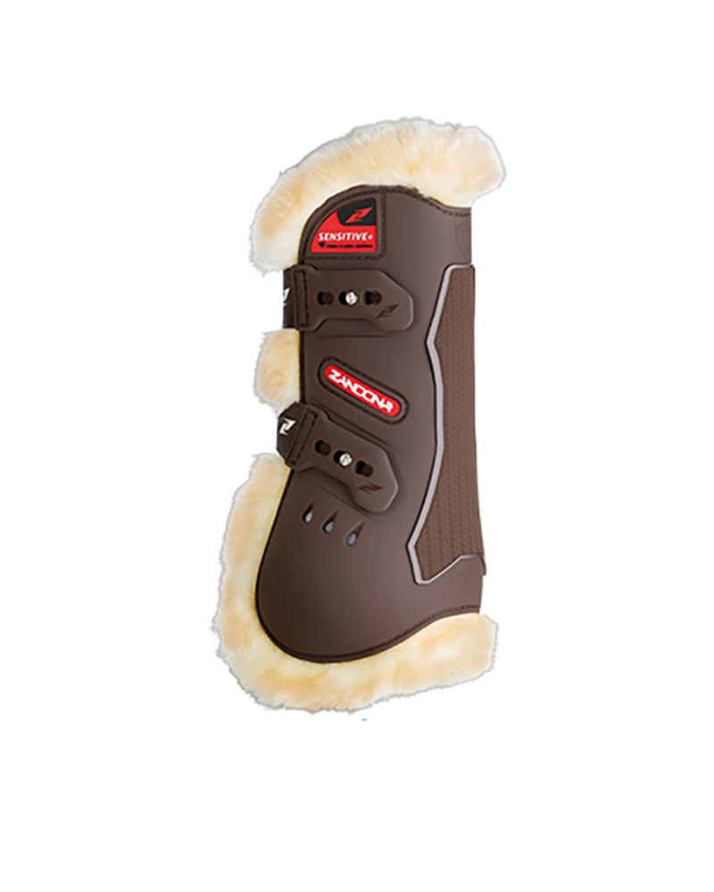 Pack of 2 Brown Front Jump Boots with Fleece Carbon Air Sensitive - Zandona