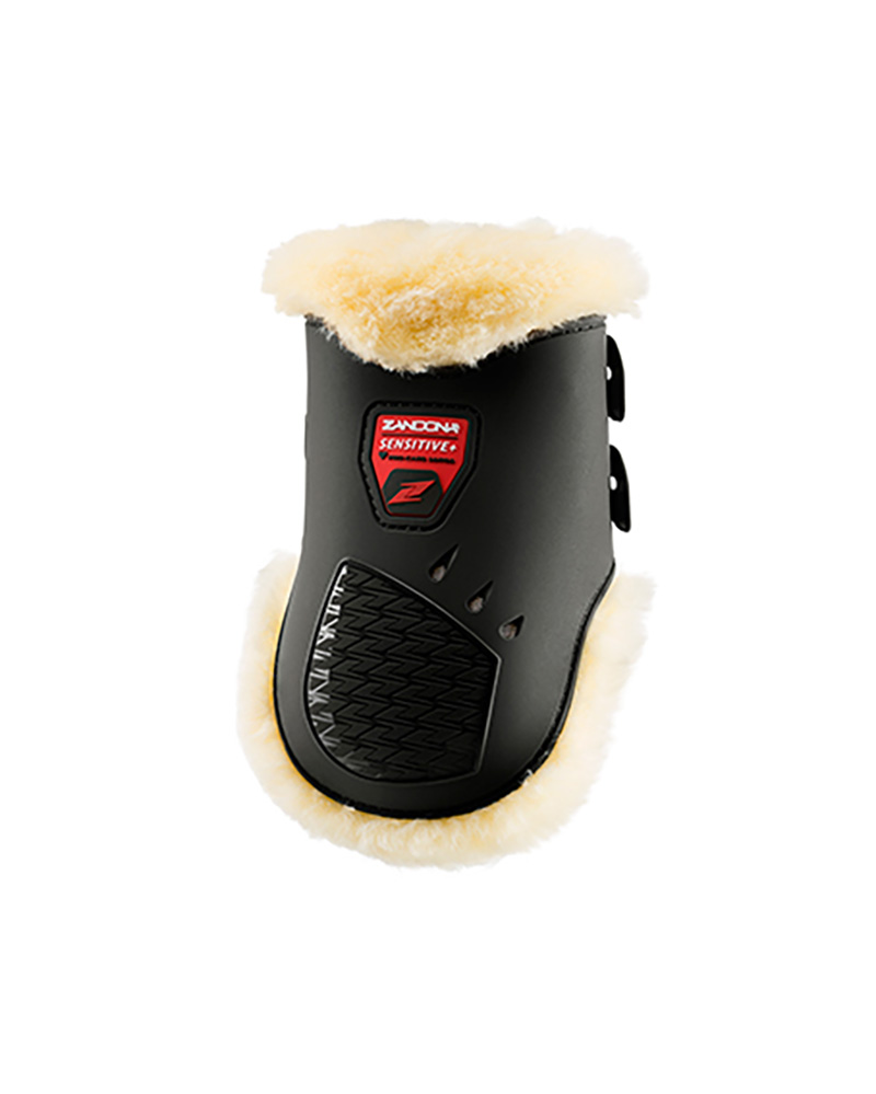 Pack of 2 Black Hind Jump Boots with Fleece Carbon Air Sensitive - Zandona