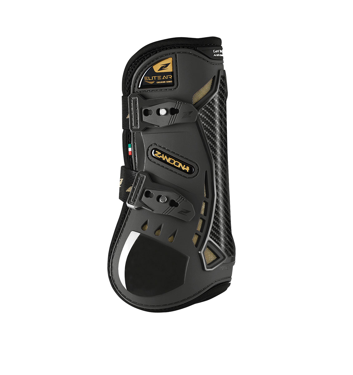 Pack of 2 black front jump protectors Elite air tendon - Zandona