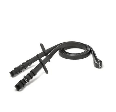 Riendas de cuero negro lisas de 5/8" para caballo - Sefton