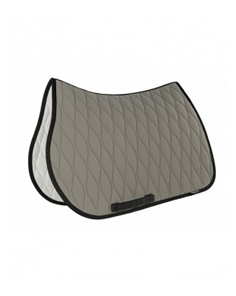 Light grey jumping saddle pad with black edges for horse Alveolar - Equiline