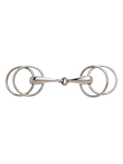 Filete inoxidable de 2 piezas con doble anilla grande y grosor de 21mm para caballo - Sefton