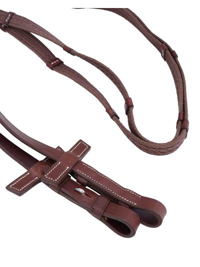Riendas marrones de lona y cuero con topes para pony - Pessoa - imagen 2