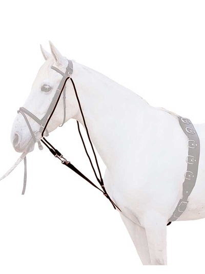 Gogue en cuir et fibre noir foncé pour cheval - Hispano Hípica