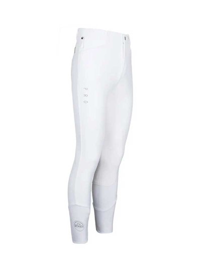 White competition trousers (leather seat) for men Abase - HV Polo