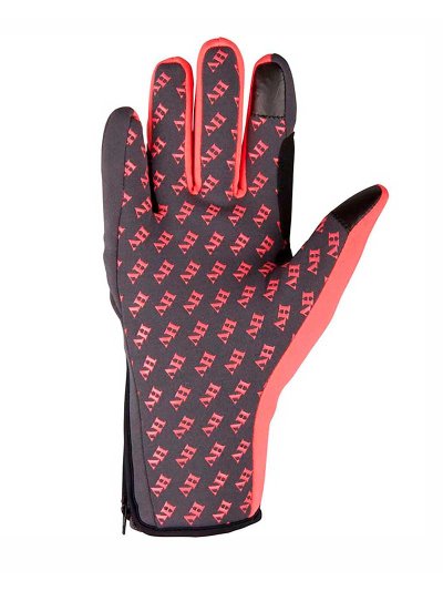 Guantes de invierno con grip grises y rosas/naranjas Ashville - HV Polo