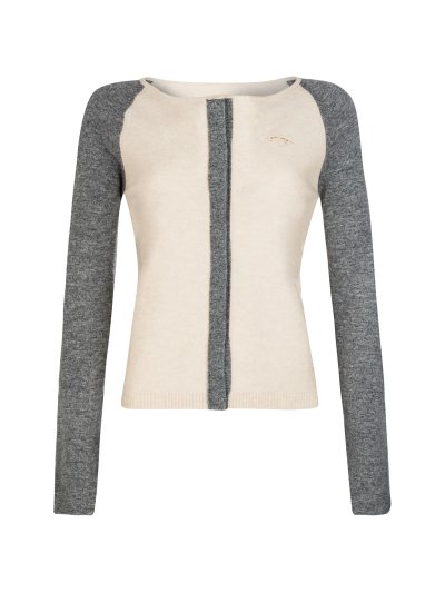 Chaqueta de lana de color beige y gris para mujer Lundar - HV Polo