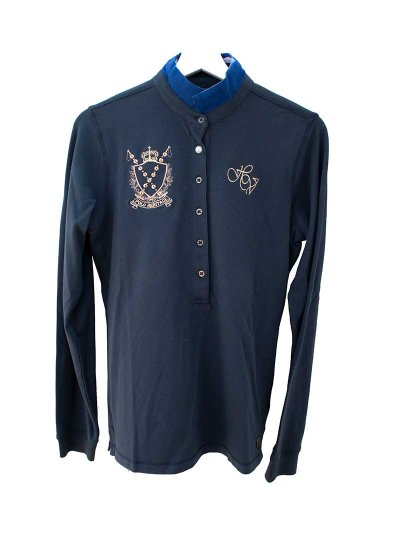 Polo bleu marine à manches longues pour femme Saundra - HV Polo