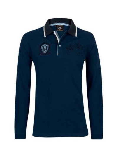 Polo de manga larga azul marino para hombre Wallace - HV Polo