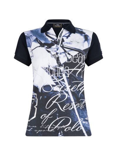 Polo azul marino con estampado en la parte delantera Indian - HV Polo