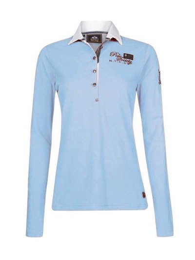 Polo élastique à manches longues bleu clair pour femme Emmi - HV Polo