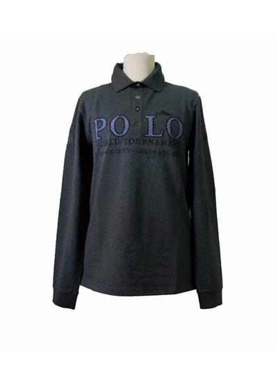 Polo de manga larga gris oscuro para hombre Flagler - HV Polo