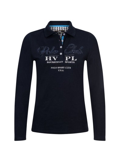Polo bleu marine avec letras en paillettes pour femme Sedalia - HV Polo