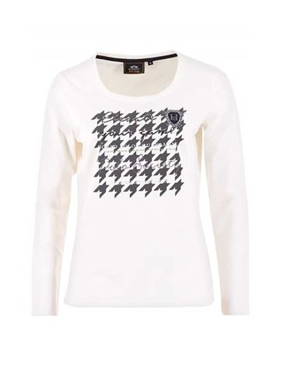 T-shirt à manches longues blanc à paillettes pour femme Stephany - HV Polo
