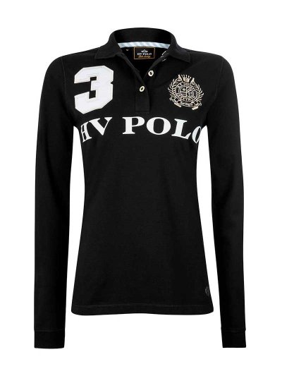 Polo de manga larga negro Favouritas - HV Polo