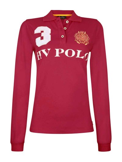 Polo casual de manga larga burdeos junior unisex Favouritas - HV Polo