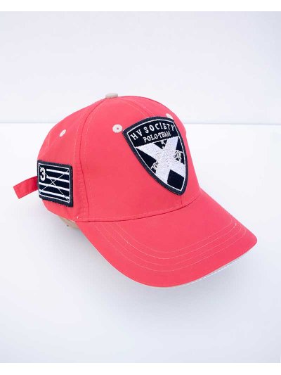 Coral cap with white, black and beige embroidery – Hyde - HV Polo - imagen 4