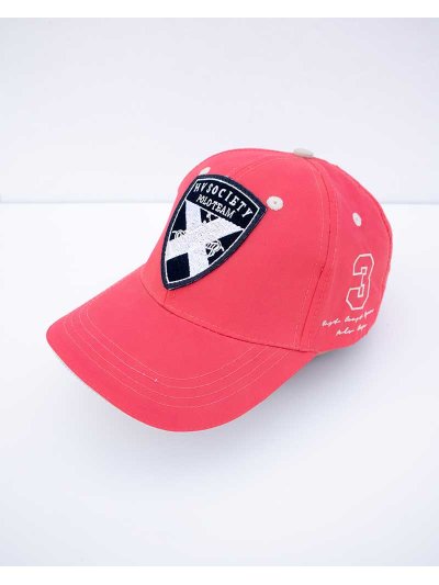 Coral cap with white, black and beige embroidery – Hyde - HV Polo - imagen 3