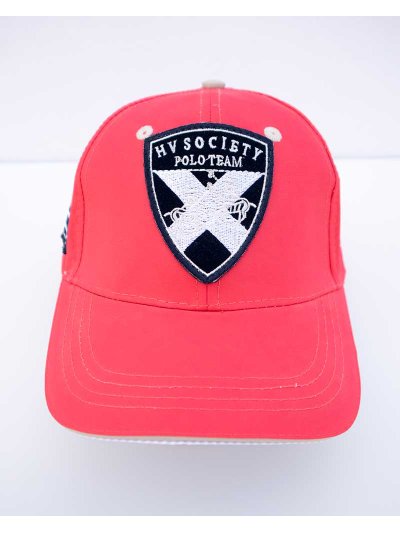 Coral cap with white, black and beige embroidery – Hyde - HV Polo - imagen 2