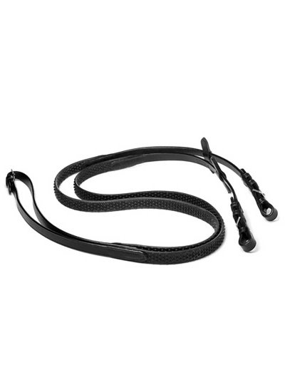Riendas de cuero y goma negras de 16mm para caballo - Lexhis