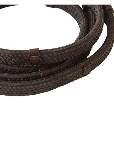 Dark Brown Rubber Reins 1.25cm with Studs for Horse - Lexhis - imagen 2