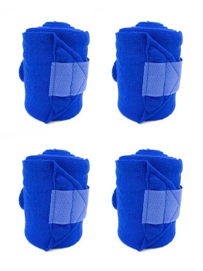 Pack de 4 vendas de descanso azul eléctrico para caballo - Marjoman