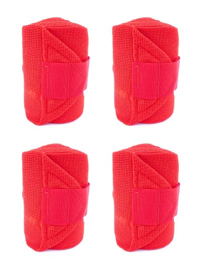 Pack de 4 vendas de descanso rojas para caballo - Marjoman