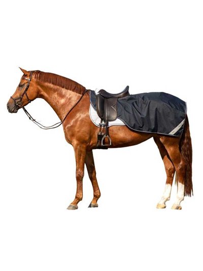 Manta impermeable anti-rotura (600D) de competición azul marino con riñonera e interior polar - AMIGO