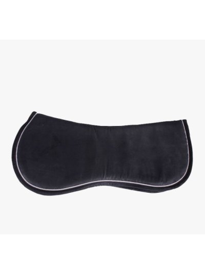 Salvacruces/protector negro de goma inteligente forrado para caballo y pony - QHP