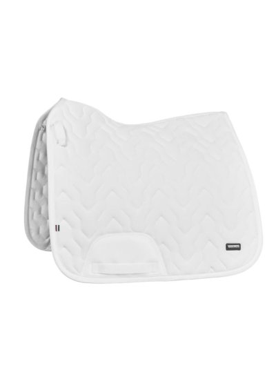 White cooling-effect dressage saddle pad with satin trim for horse KLnelly - Kingsland