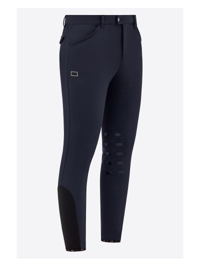 Pantalones de montar azul marino de tejido bonded con grip en rodilla para hombre - RG