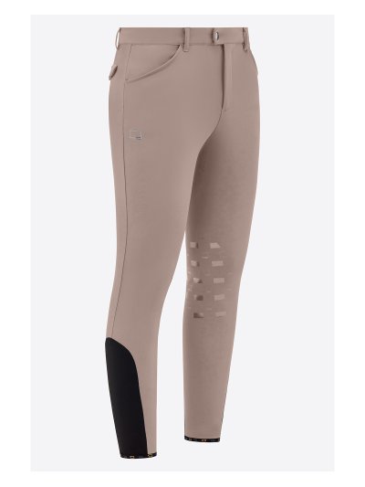 Pantalones de montar topo de tejido bonded con grip en rodilla para hombre - RG
