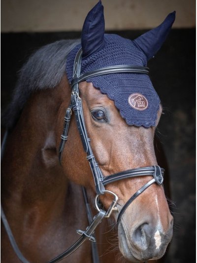 Orejeras azul marino con orejas elásticas para caballo - Jumpin
