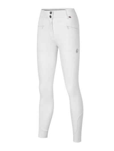 Pantalones blancos de montar con dos botones y cintura regular (grip rodilla) para mujer-KLKerry - Kingsland