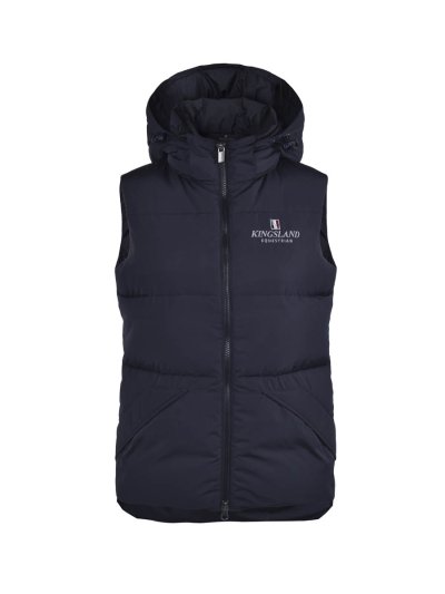 Gilet matelassé bleu marine avec capuche unisexe Warmer - Kingsland