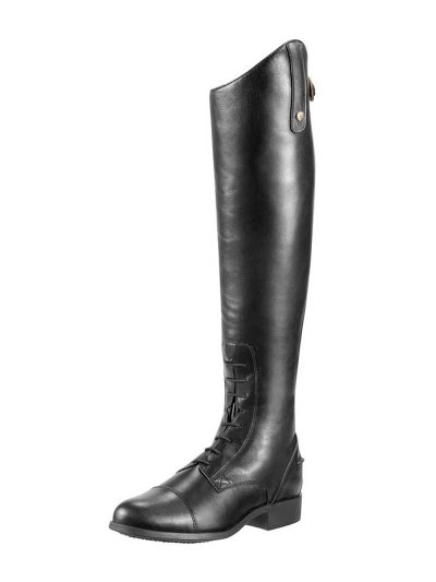 Botas negras de piel para montar a caballo con cordones y cremallera trasera para hombre Heritage Contour Field Zip - Ariat
