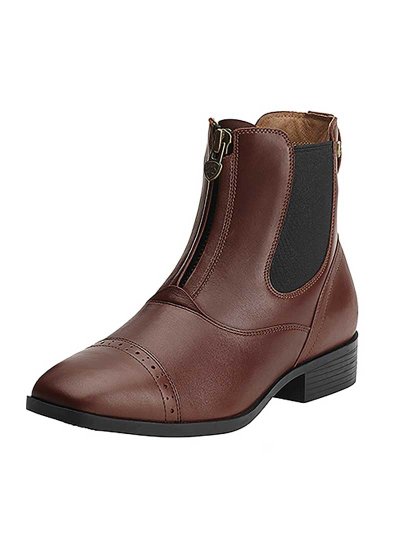 Botines marrones de piel para montar a caballo con cremallera para mujer Challenge - Ariat
