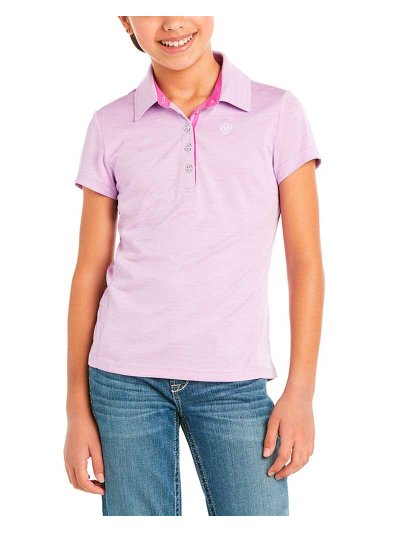 Polo de entrenamiento de manga corta lila/rosa claro (violet tulle) para niña Laguna - Ariat