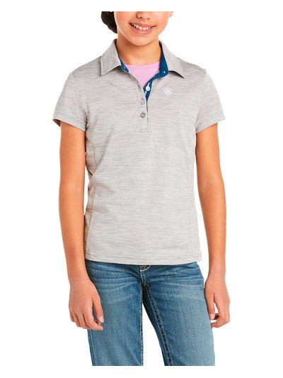 Polo de entrenamiento de manga corta gris claro (heather grey) junior unisex Laguna - Ariat
