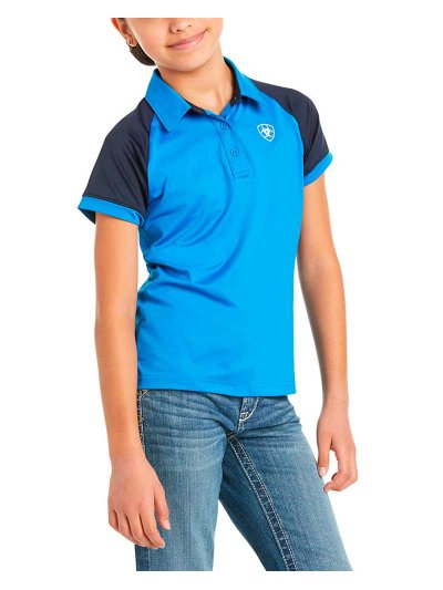 Polo de entrenamiento de manga corta azul y azul marino junior unisex Team 3.0 - Ariat