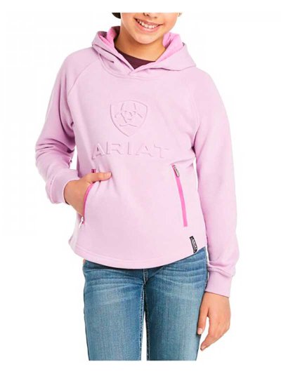 Sudadera rosita con logo 3d, bolsillos y capucha para niña - Ariat
